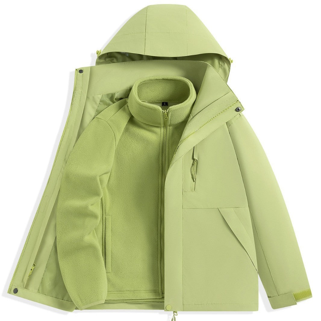 Men's two-layer outdoor parka with removable fleece inner jacket and hood Chichicherry