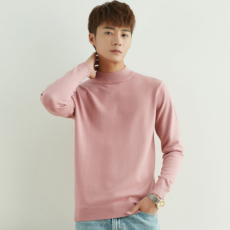 Men's High Neck Pullover in Fine Knit with Slim Fit Chichicherry