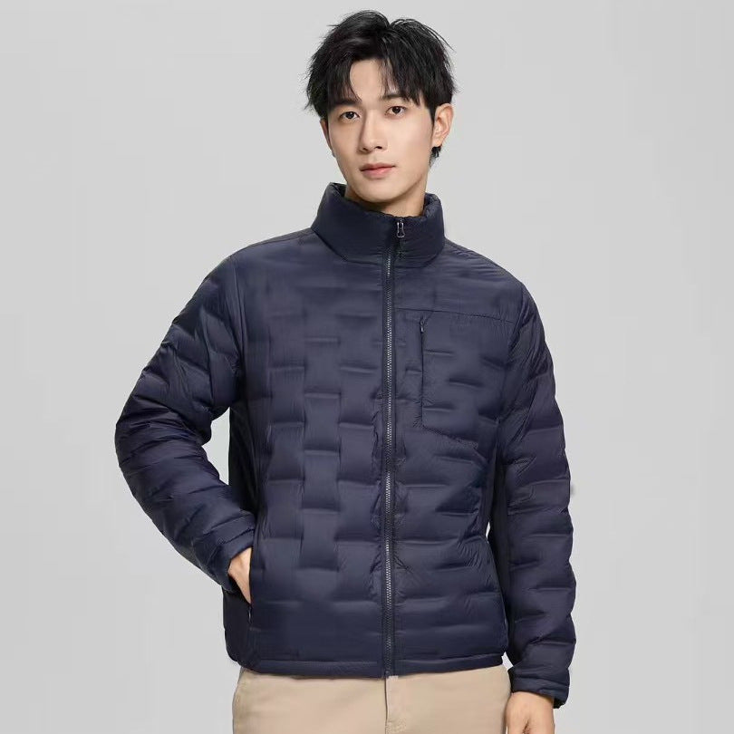 Men's lightweight quilted thermo down jacket with standing collar and chest pocket Chichicherry