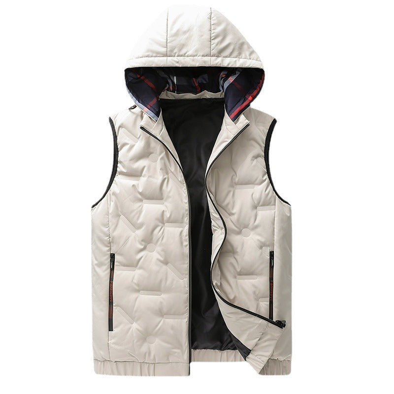 Men's quilted sleeveless hooded vest with thermo insulation Chichicherry