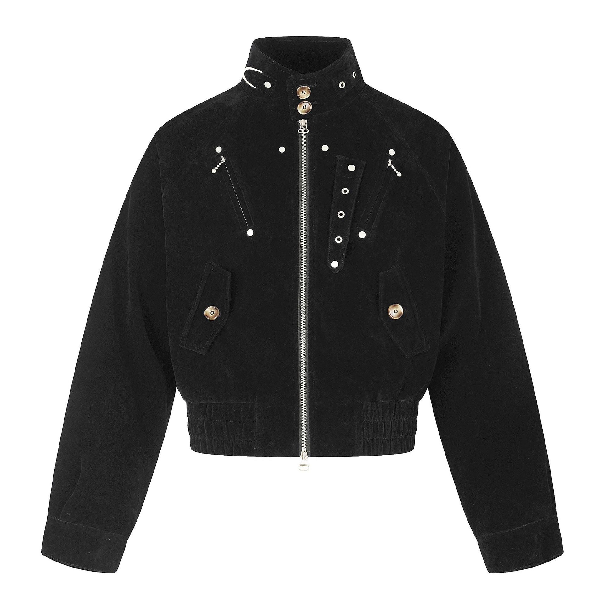 Men's Suede Bomber Jacket in Pilot Style Chichicherry