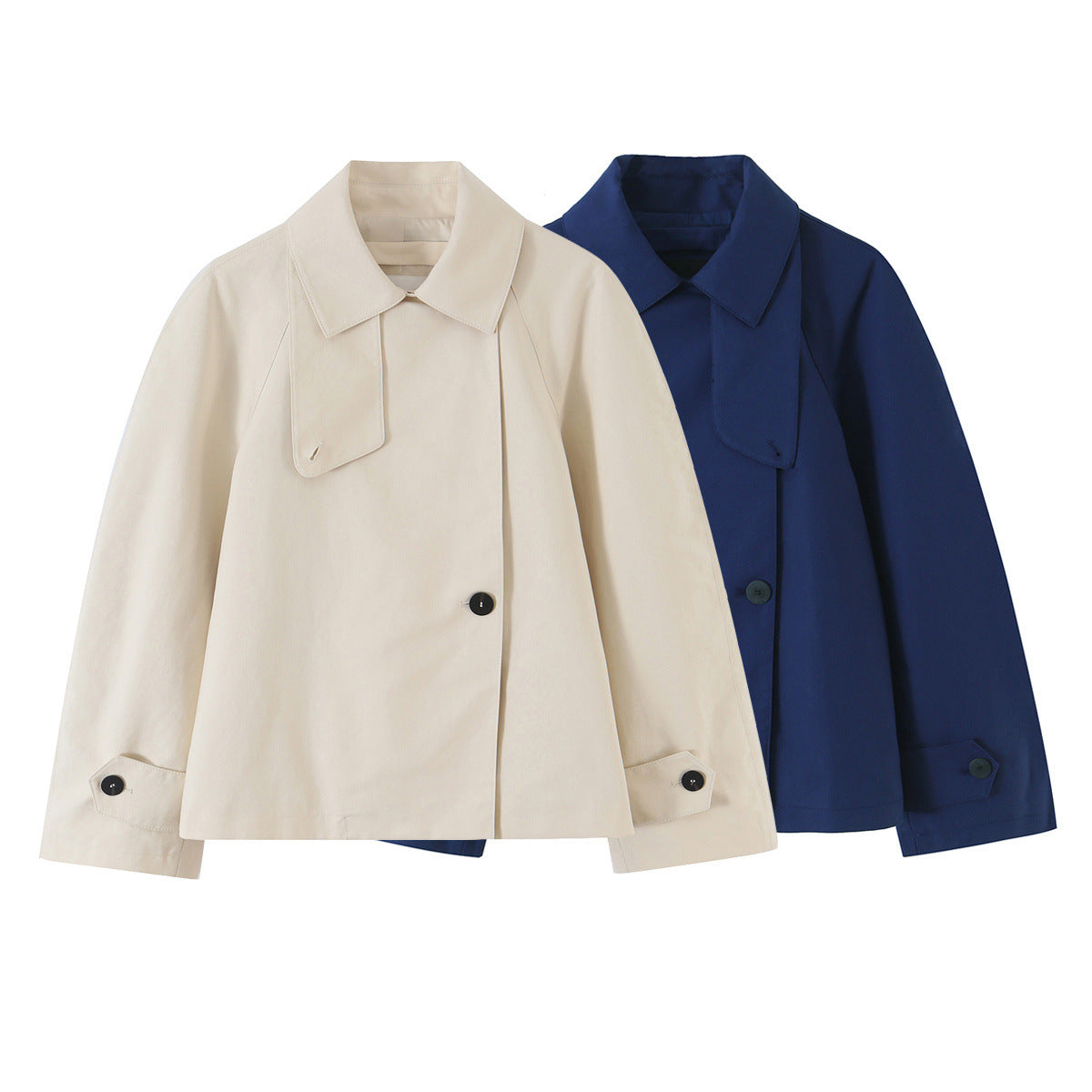 Ladies short jacket in boxy cut with concealed button placket and shirt collar Chichicherry
