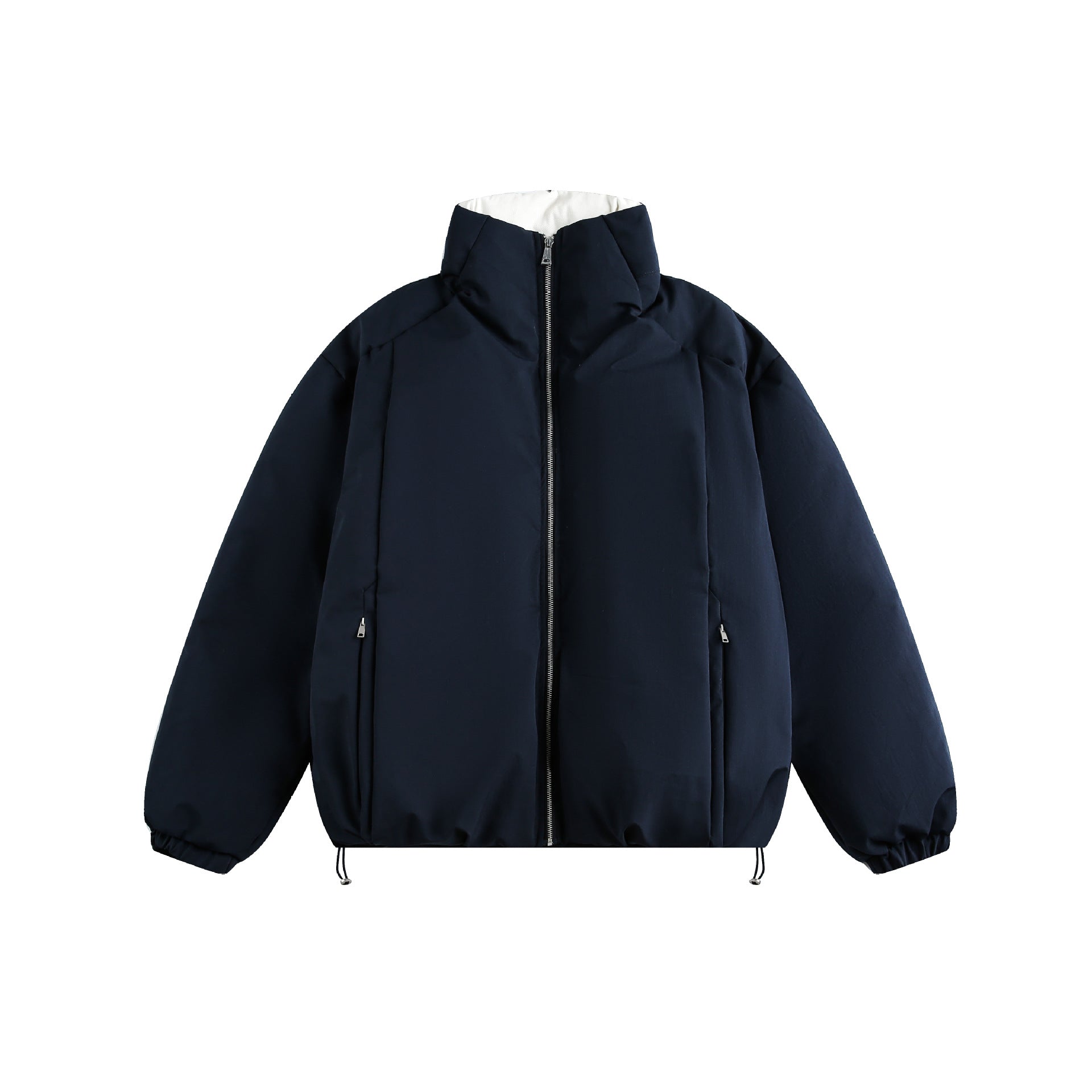 Men's short parka with high stand-up collar, padded thermal insulation and drawstring Chichicherry