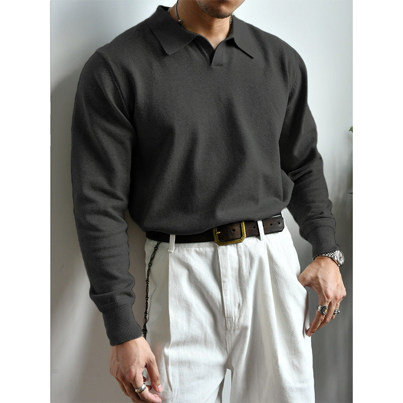 Unisex Oversized Polokragen-Feinstrickpullover mit weitem Schnitt Chichicherry
