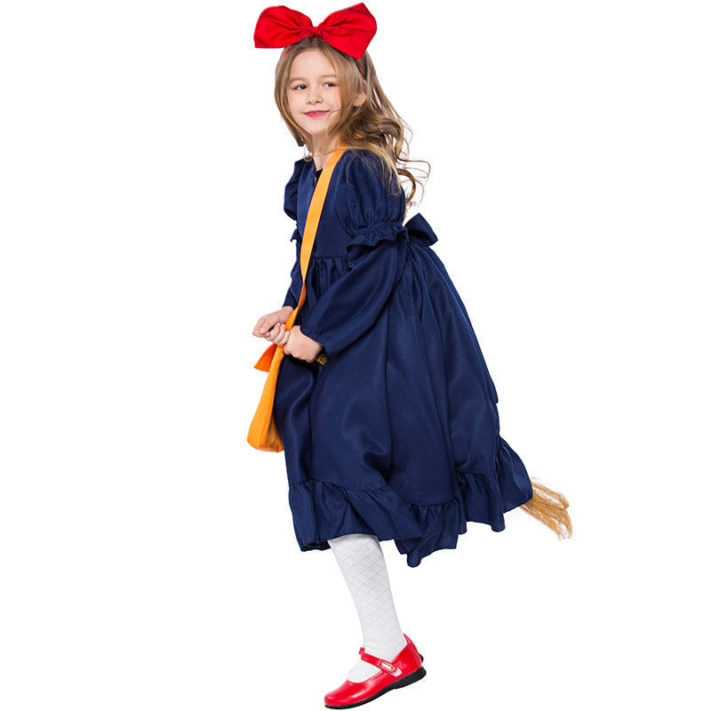 Girl Fairy Tale Witch Costume with Tulle Skirt and Ruffles Chichicherry