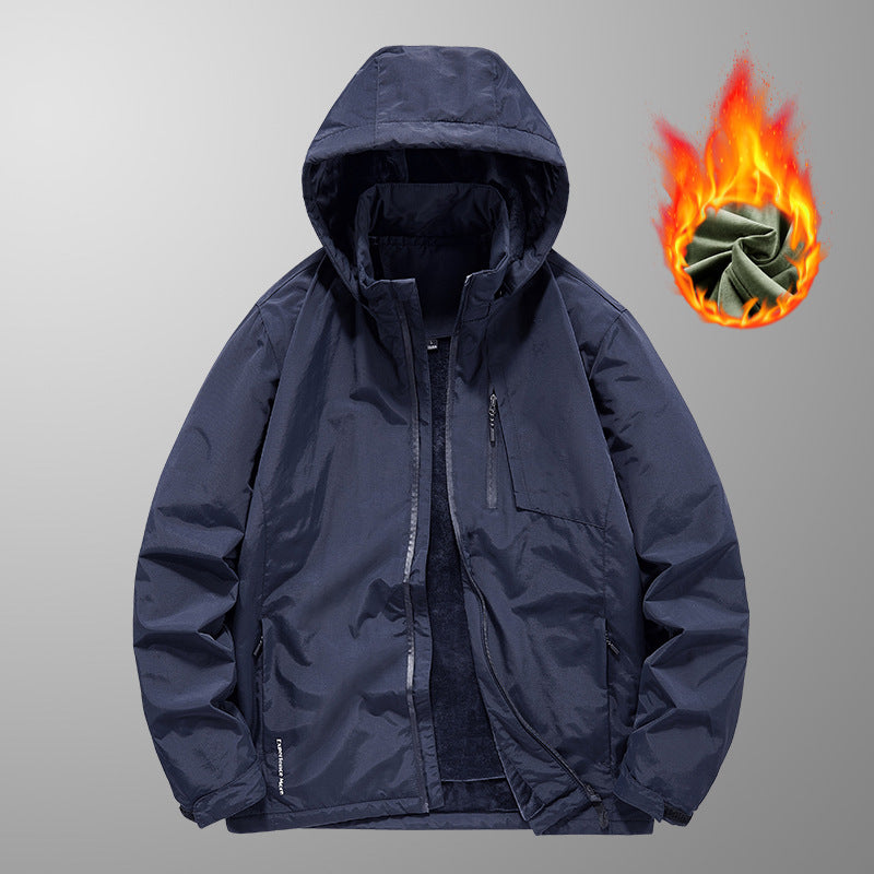 Men's water-repellent hooded field jacket with thermal lining and concealed zipper Chichicherry