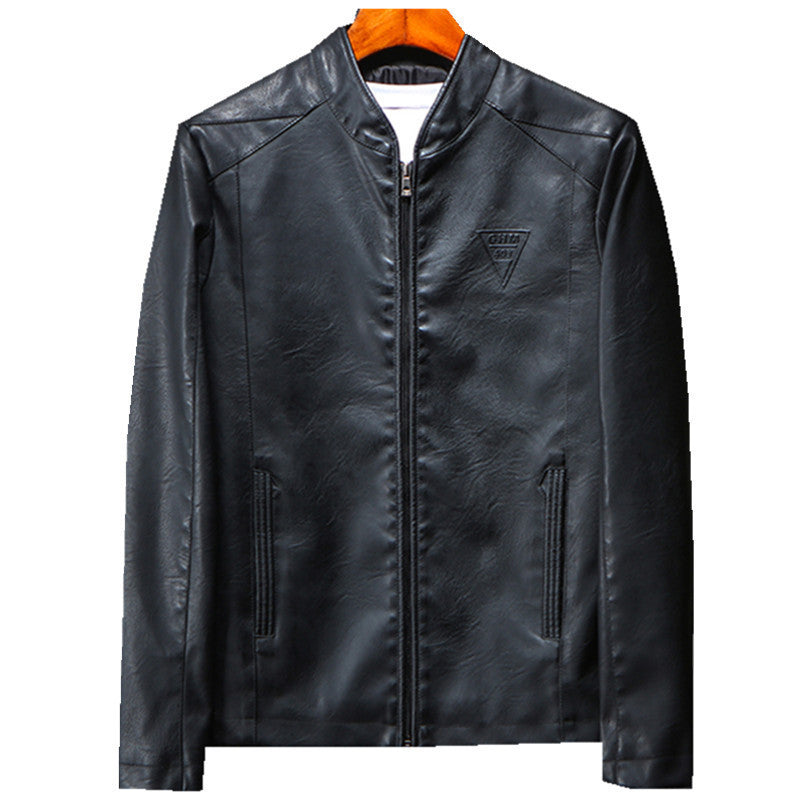 Men's Faux Leather Blouson in Slim Fit with fine texture, stand-up collar and concealed zipper Chichicherry