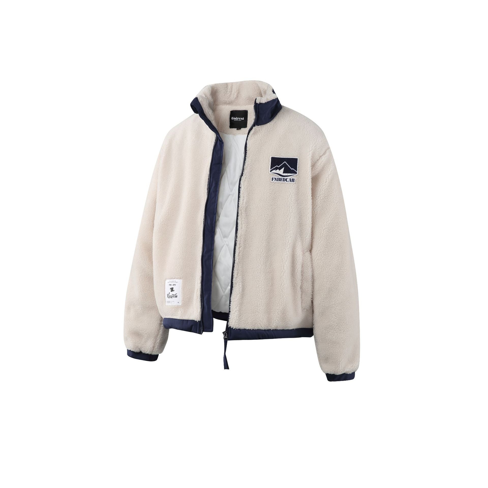 Men's Teddy Fleece Jacket with Stand-Up Collar, Full Zip and Contrast Trim Chichicherry