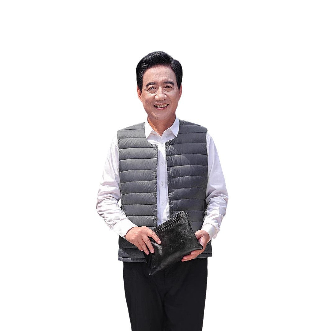 Men's ultra-light padded thermal vest with round neck and snap button closure Chichicherry