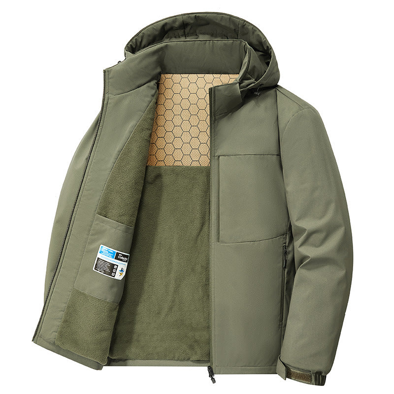 Men's Thermo Softshell Parka with Fleece Lining and Honeycomb Insulation Membrane Chichicherry