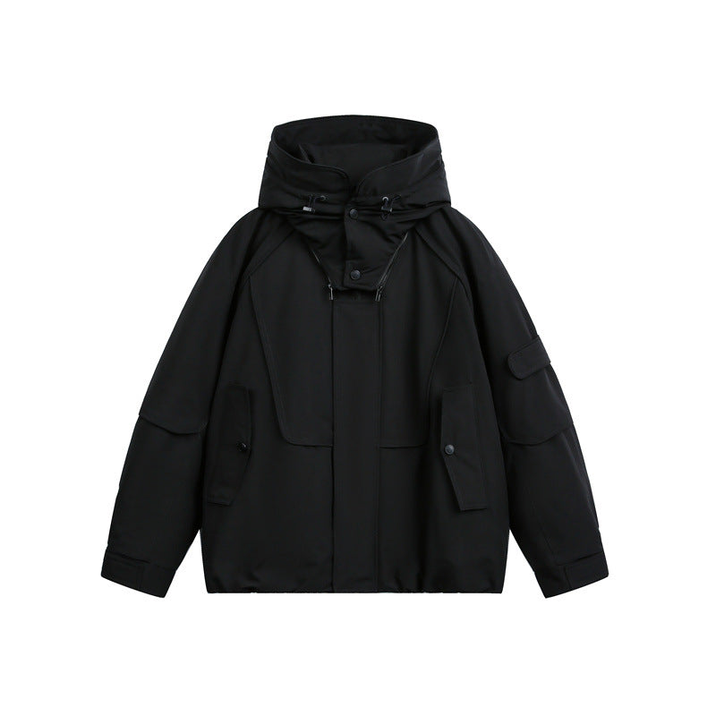 Men's technical outdoor jacket with adjustable hood and utility pockets Chichicherry