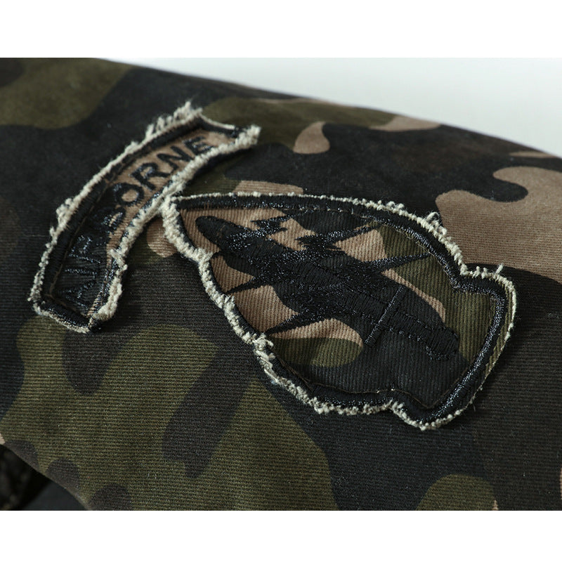 Men's Camouflage Field Jacket with Sherpa Lining and Multifunctional Utility Pockets Chichicherry