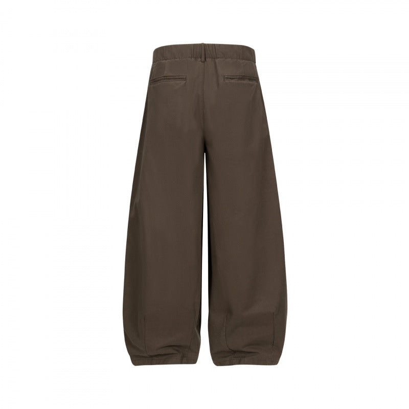Women's Wide High-Waist Pleated Trousers with Balloon-Shaped Silhouette Chichicherry
