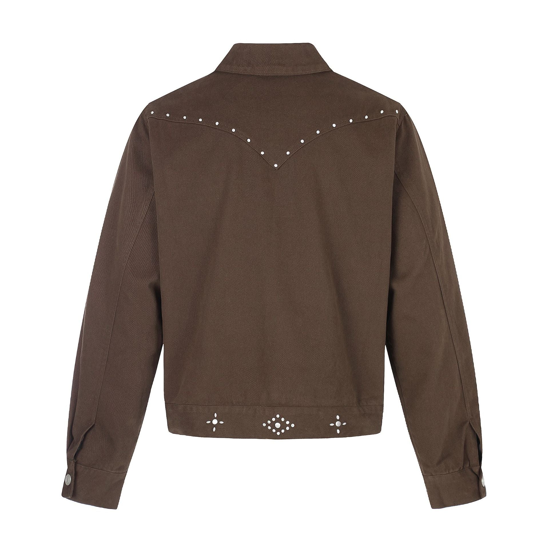 Ladies short-cut western-inspired blouson jacket with stud application Chichicherry