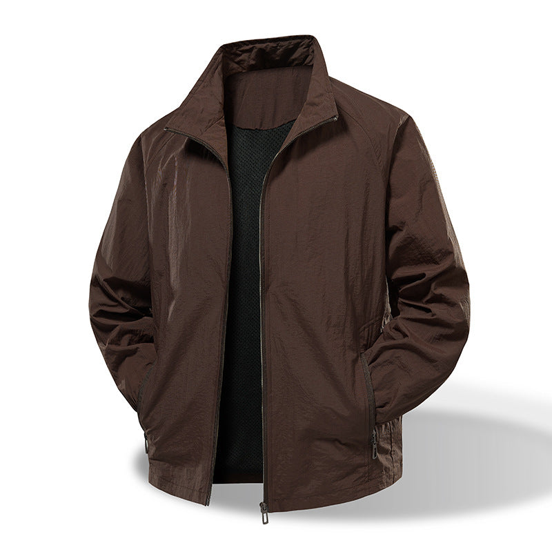 Men's Ultralight Windbreaker with Breathable Mesh Lining and Concealed Zipper Chichicherry