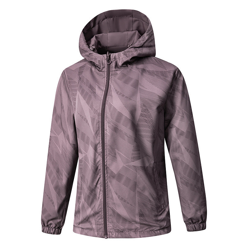 Women Lightweight Technical Hooded Jacket Water-Repellent with Full Zip and Elastic Cuffs Chichicherry