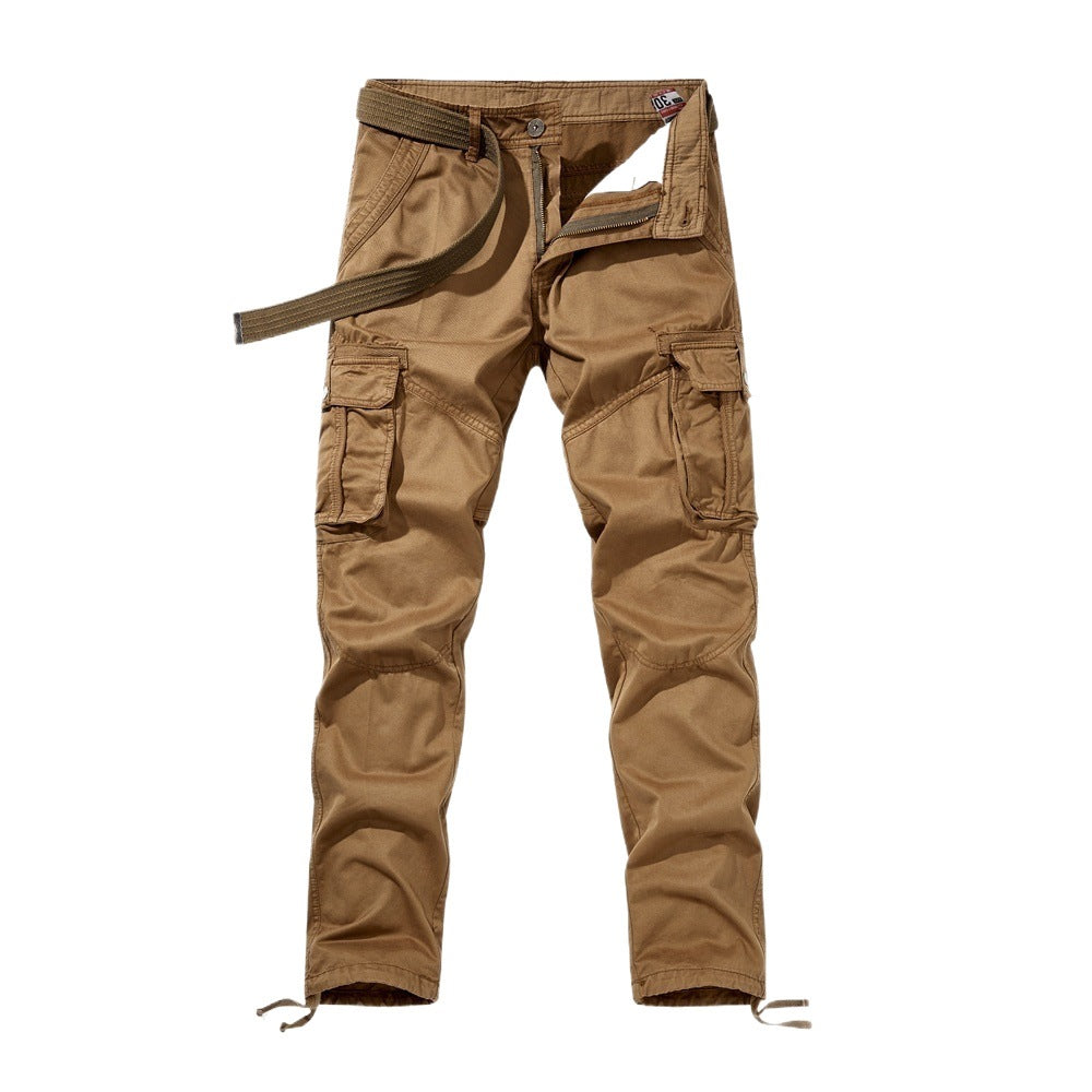 Men's Tactical Cargo Pants with Knee Panels, Multiple Pockets and Drawstring Chichicherry