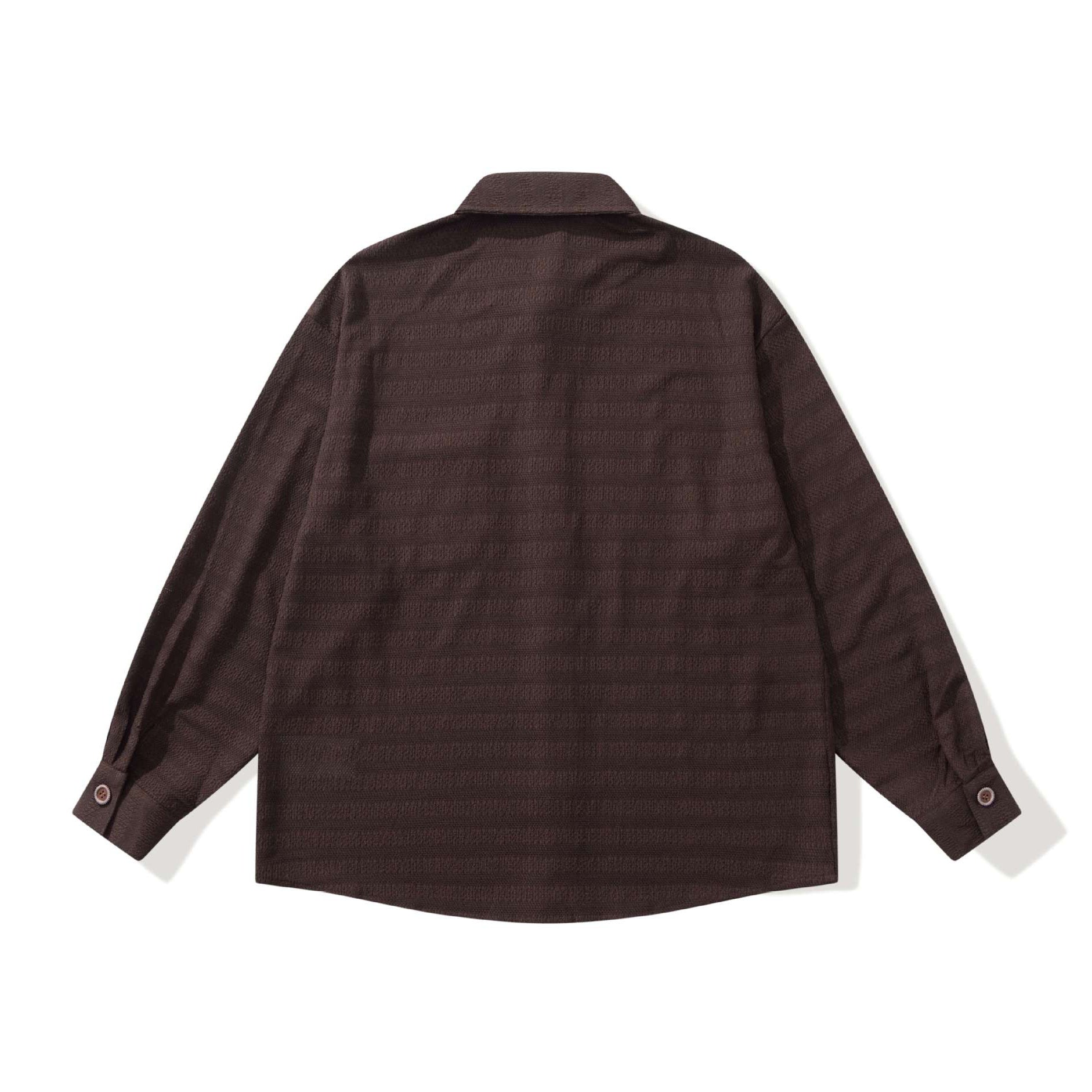 Men's Structured Knit Shirt Jacket with Kent Collar, Full Button Placket and Crocheted Chest Pocket Chichicherry
