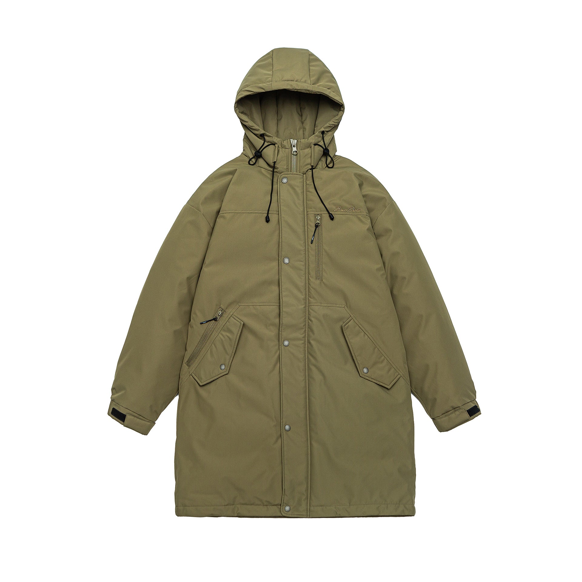 Men's warmer windproof parka with hood, quilted lining and front pockets Chichicherry