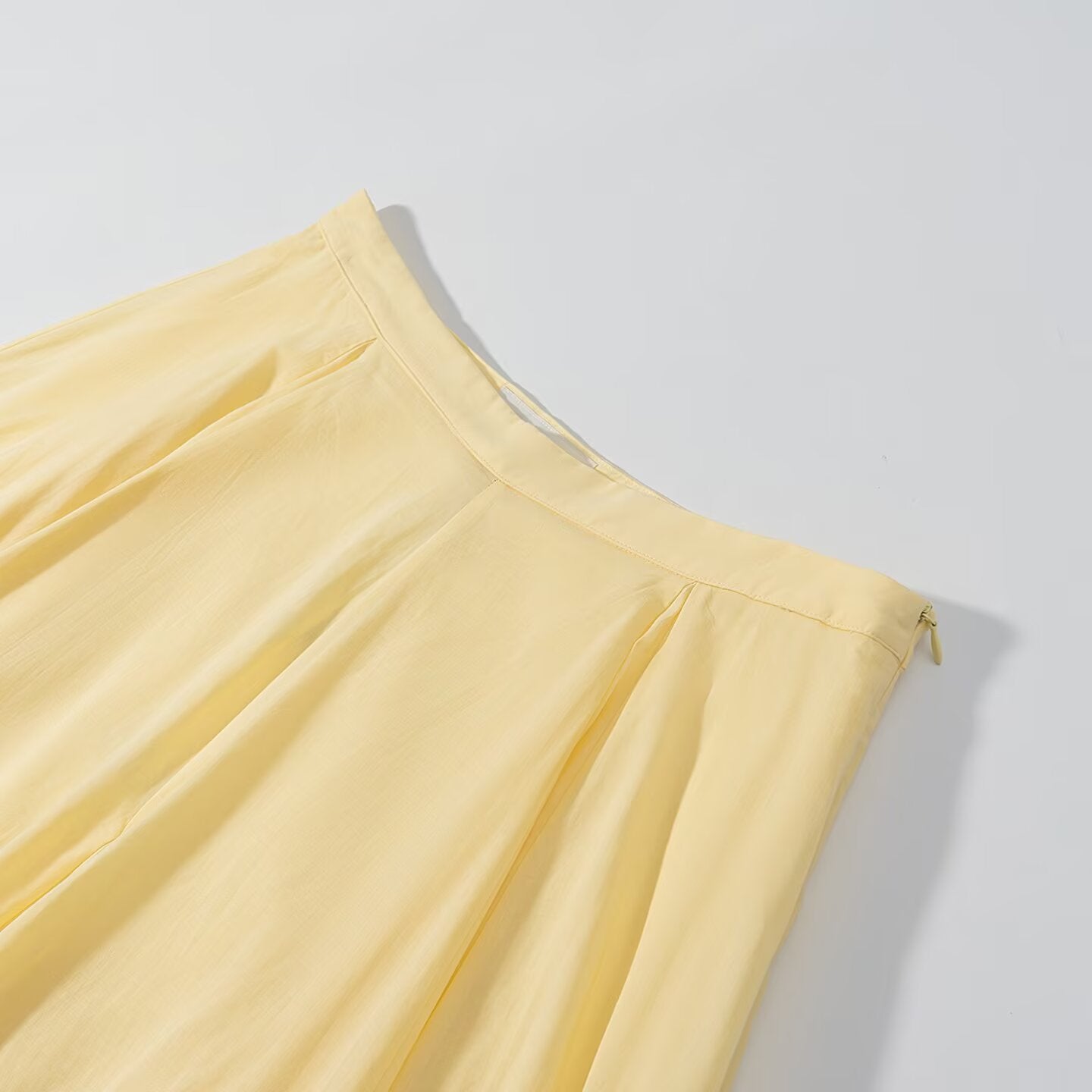 Women Flowing Maxi Skirt with Pleat Inserts and Tailored Waist Chichicherry