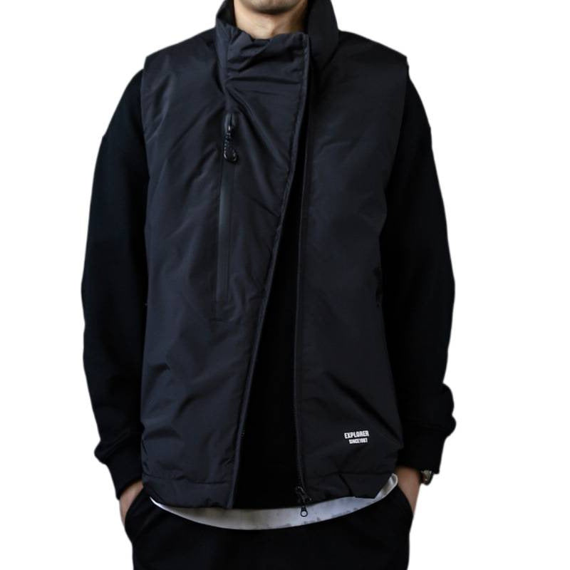 Herren Wattierte Outdoor-Steppweste mit hohem Stehkragen Chichicherry