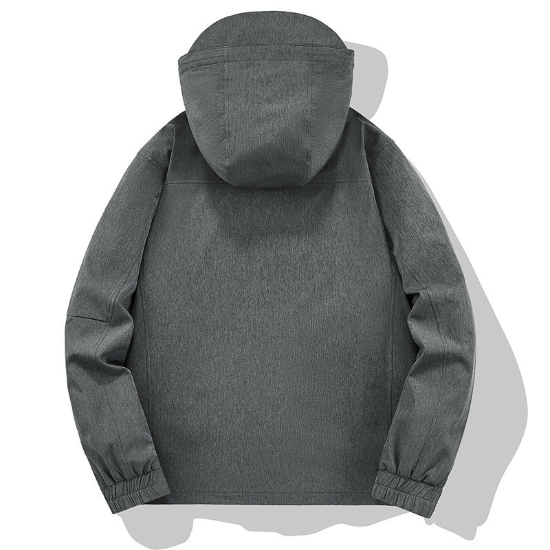 Men's Weather-Resistant Softshell Outdoor Jacket with Hood, High Collar, and Welded Seams Chichicherry