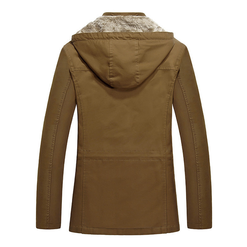 Men's field parka in utility look with teddy fleece hood, drawstring and multifunctional pockets Chichicherry
