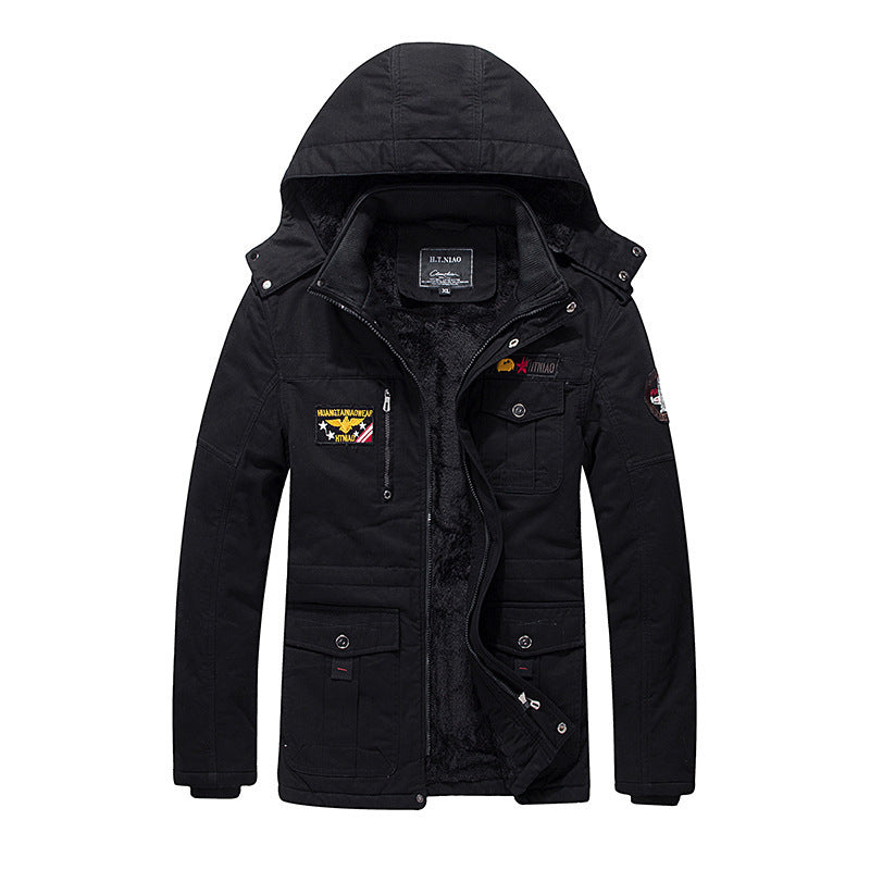 Men's Padded Hooded Parka with Teddy Lining, Utility Pockets and Durable Canvas Look Chichicherry