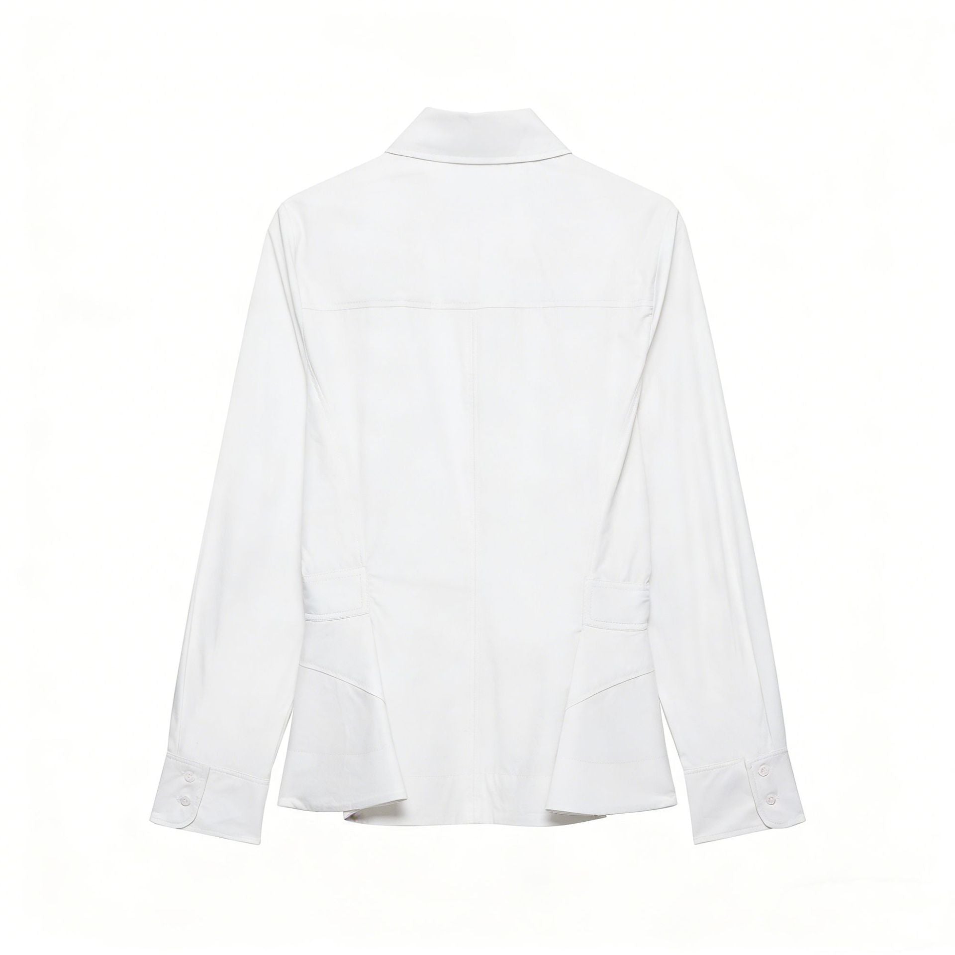 Women's Tailored Blouse Jacket with Peplum and Concealed Button Placket Chichicherry