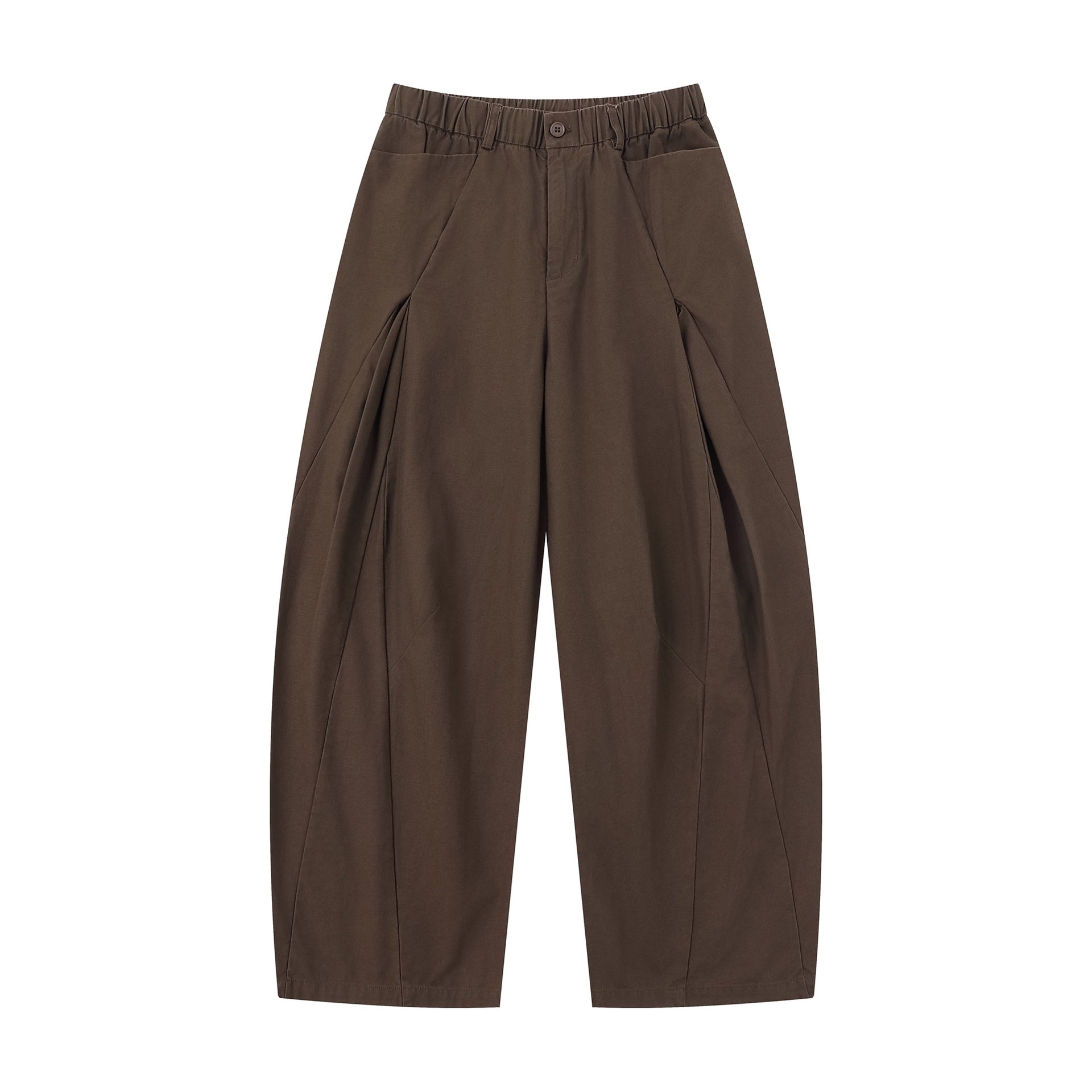 Women's Wide Culotte Pants with Decorative Pleats and Elastic Waistband Chichicherry