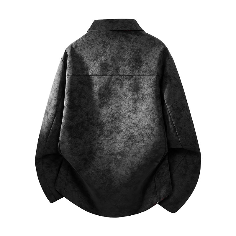 Men's oversized shirt jacket in suede look with checked flannel lining Chichicherry