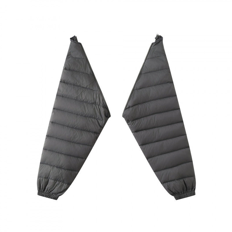 Unisex Lightly Padded Hooded Jacket with Two-Way Zipper and Adjustable Hem Chichicherry