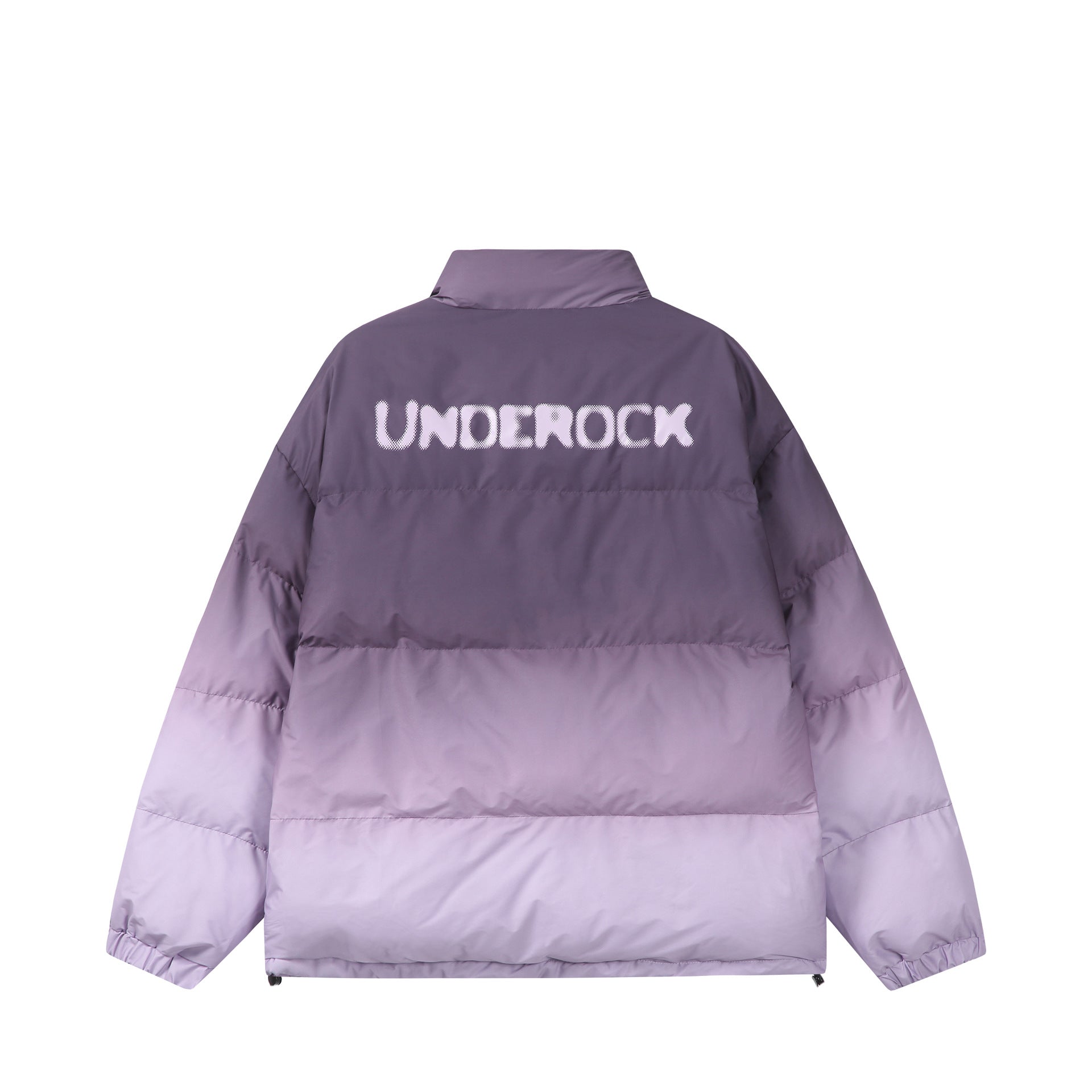 Women’s short padded quilted jacket with high funnel collar and ombré detail Chichicherry
