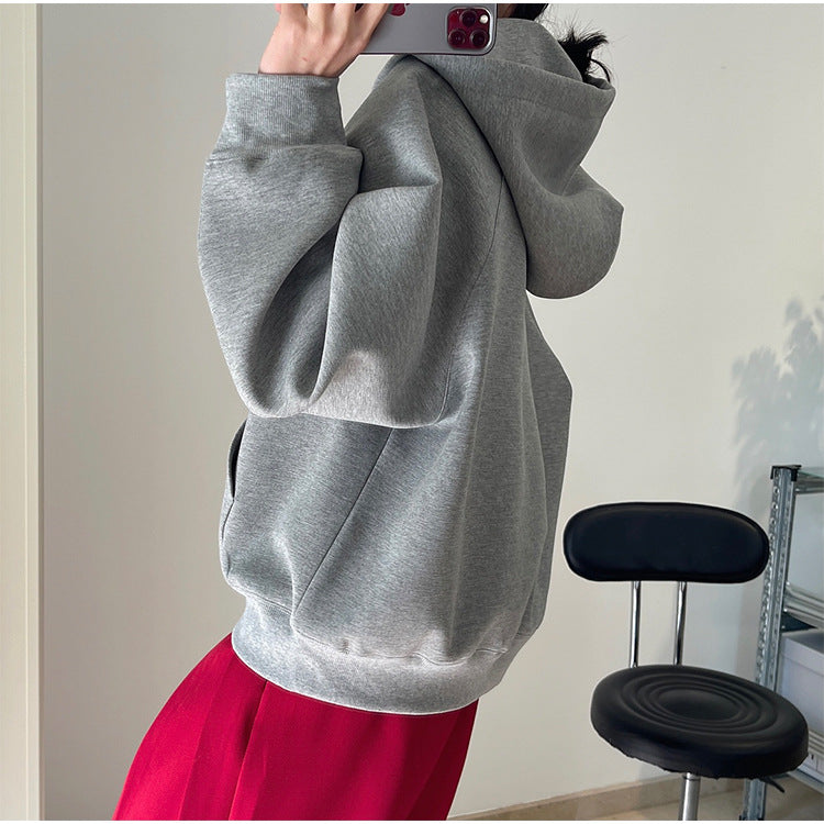 Women's Oversized Hoodie with Half Zip, Kangaroo Pocket and Relaxed Fit Chichicherry