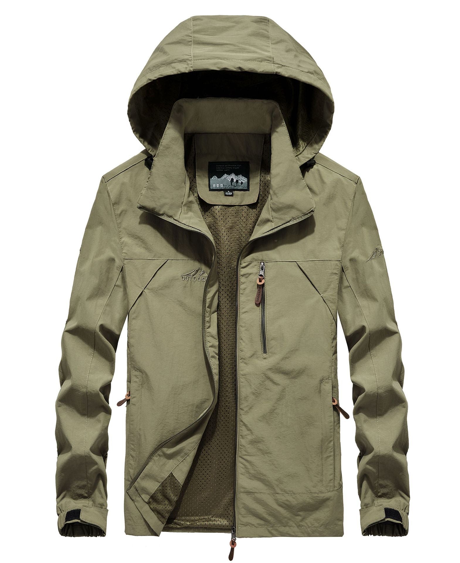 Men's lightweight breathable softshell trekking jacket with hood and mesh lining Chichicherry