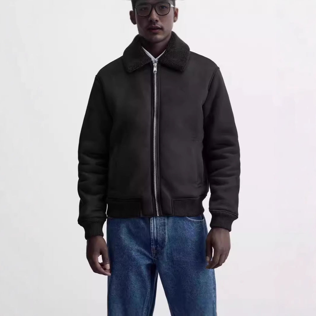 Men's bomber jacket with teddy collar and zipper Chichicherry