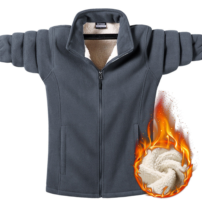 Women's fleece jacket with teddy lining, full-length zipper and high stand-up collar Chichicherry