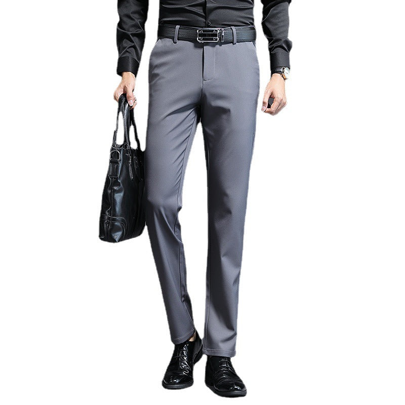 Men's Modern Cut Business Trousers with Crease, Stretch and Easy Care Blend Fabric Chichicherry