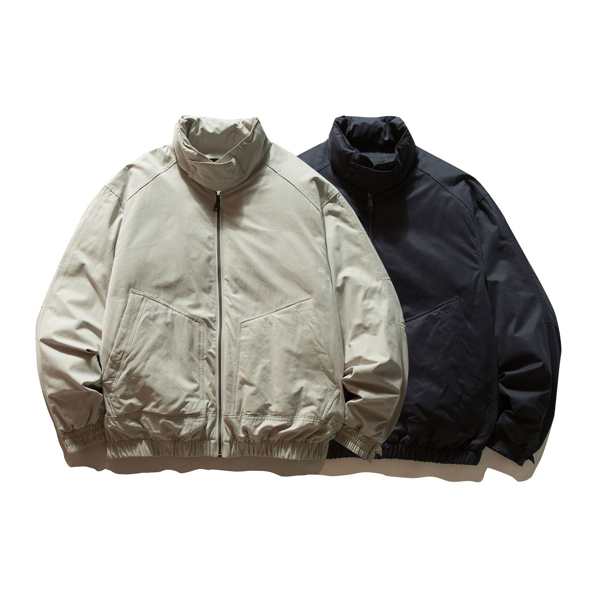 Men's padded bomber jacket with high stand-up collar and elastic hem Chichicherry