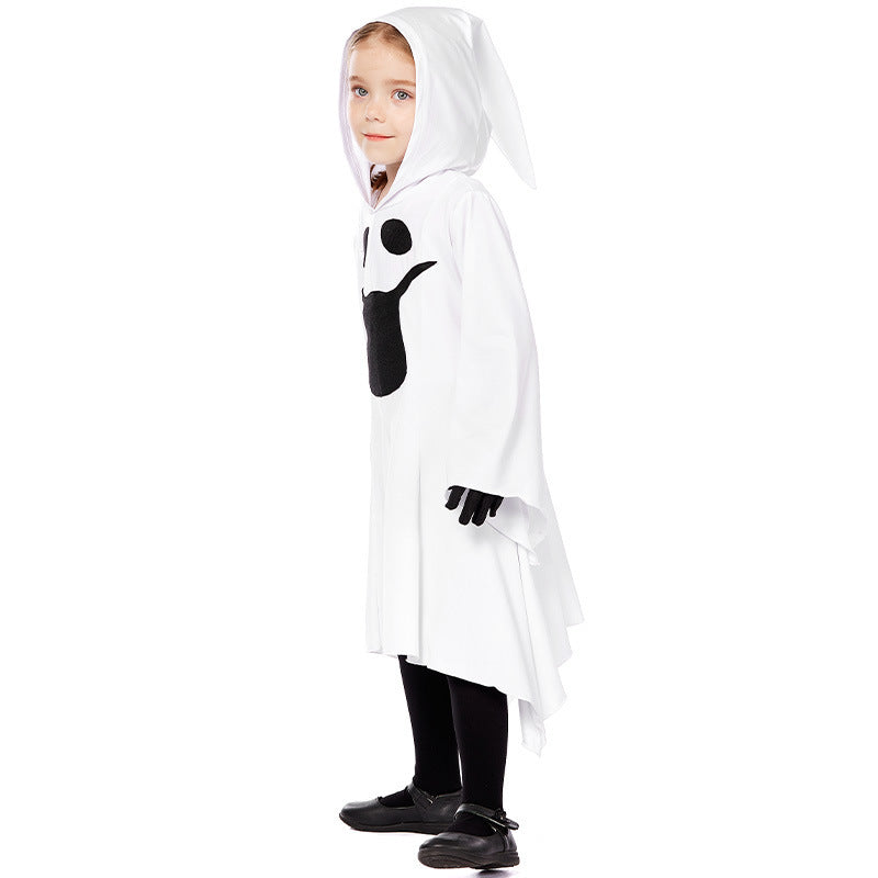 Ladies Ghost Costume with Hood and Wide Flared Sleeves Chichicherry