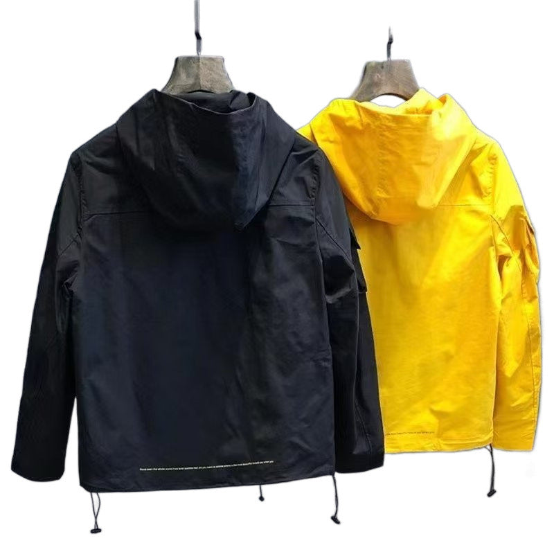 Herren Utility-Outdoorjacke mit Kapuze, Mehrfach-Taschenfront und verstellbarem Saum Chichicherry