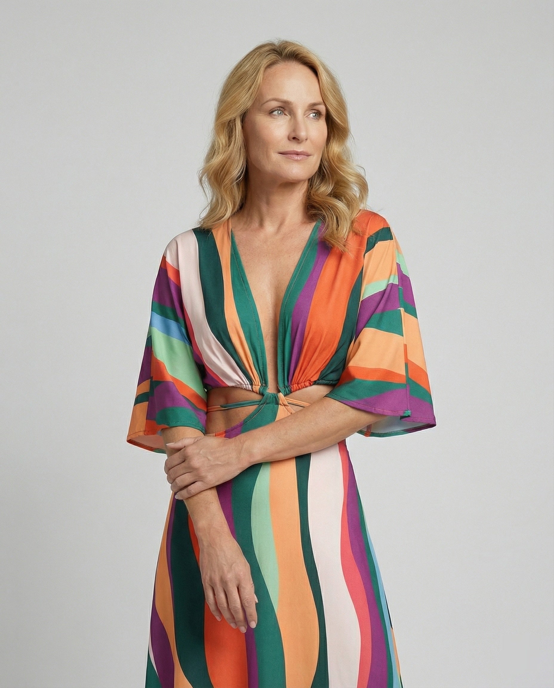 Women's Maxi Dress Summer V-Neck Kimono