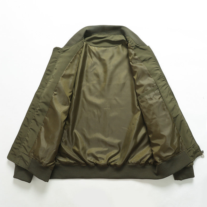 Men's Lightweight Urban Bomber with Stand Collar, Zip Arm Pocket, and Ribbed Cuffs Chichicherry