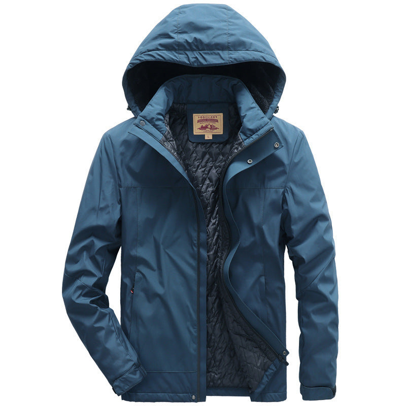 Men's water-repellent padded thermal jacket with adjustable hood and windproof membrane Chichicherry