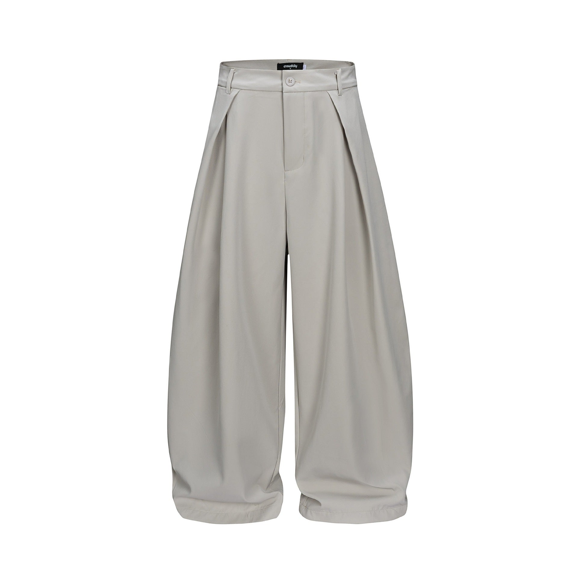 Women's wide culotte pants with high waistband, tucks, and cropped hem