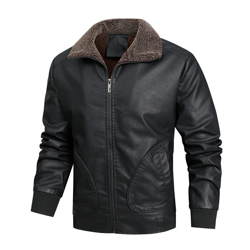 Men's Retro Pilot Blouson made of faux leather with high-closing Teddy inner collar and round pockets.
