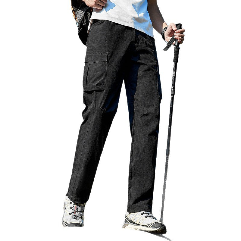 Men's Lightweight Trekking Cargo Pants with Stretch, Pre-formed Knees, and Multiple Pockets Chichicherry