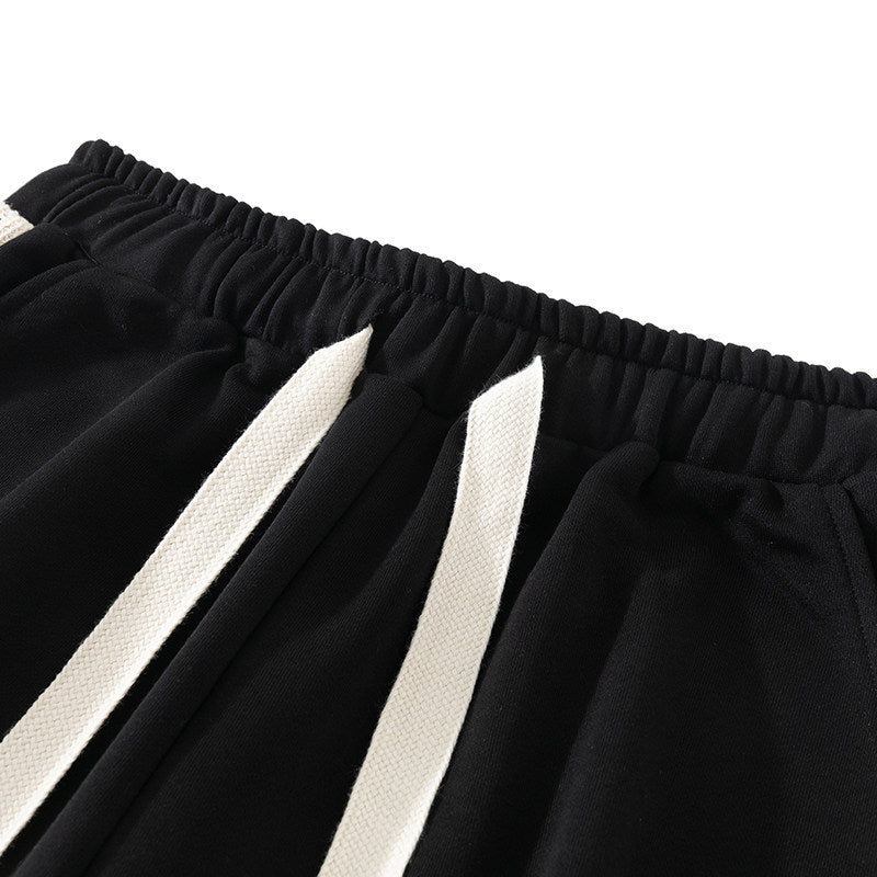 Men's Relaxed Jogging Pants with Side Seam Contrast Stripes, Elastic Waistband & Drawstring Chichicherry