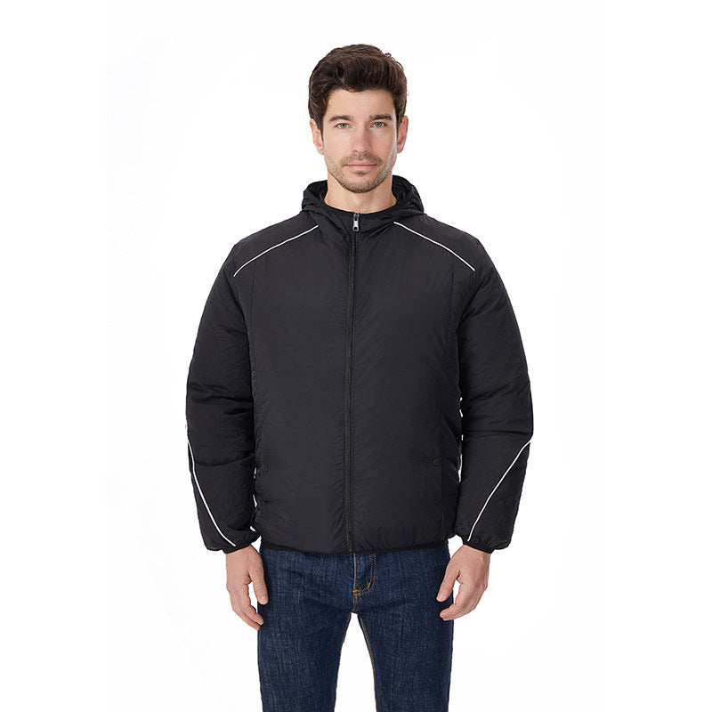 Men's nano lightweight waterproof hooded jacket windproof with reflective details Chichicherry