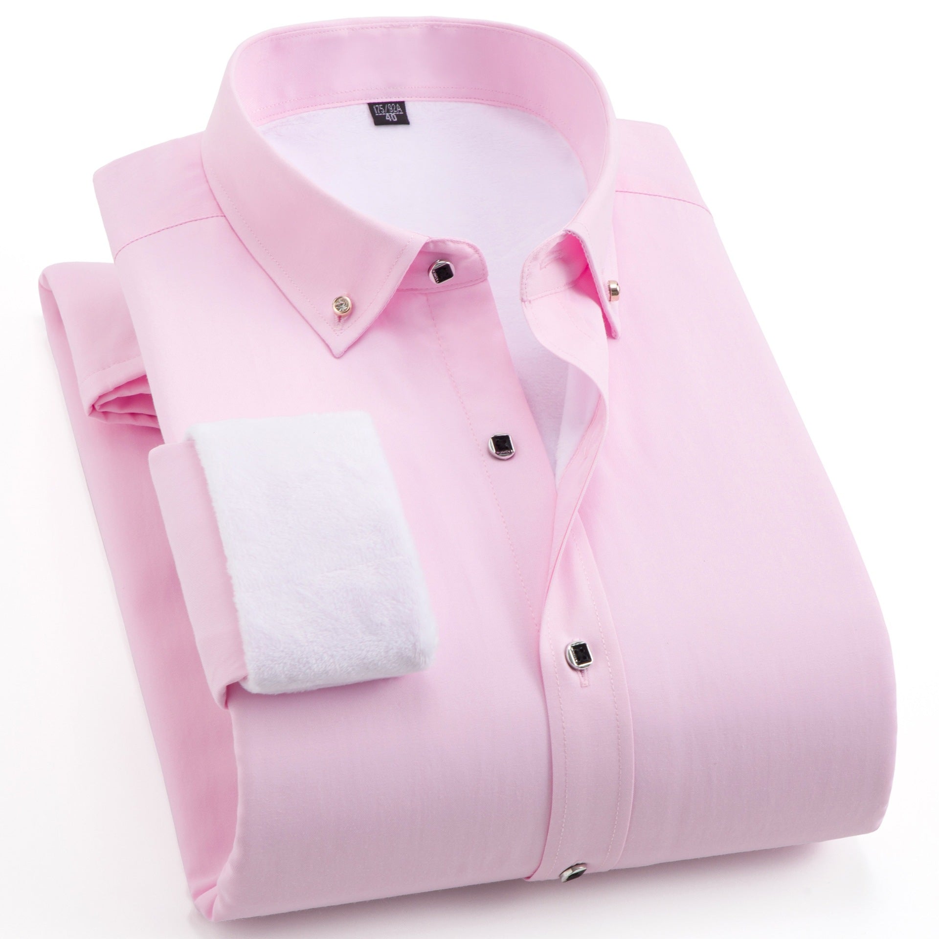 Men's Padded Business Shirt with Thermofleece Inner Side and Button-Down Collar Chichicherry